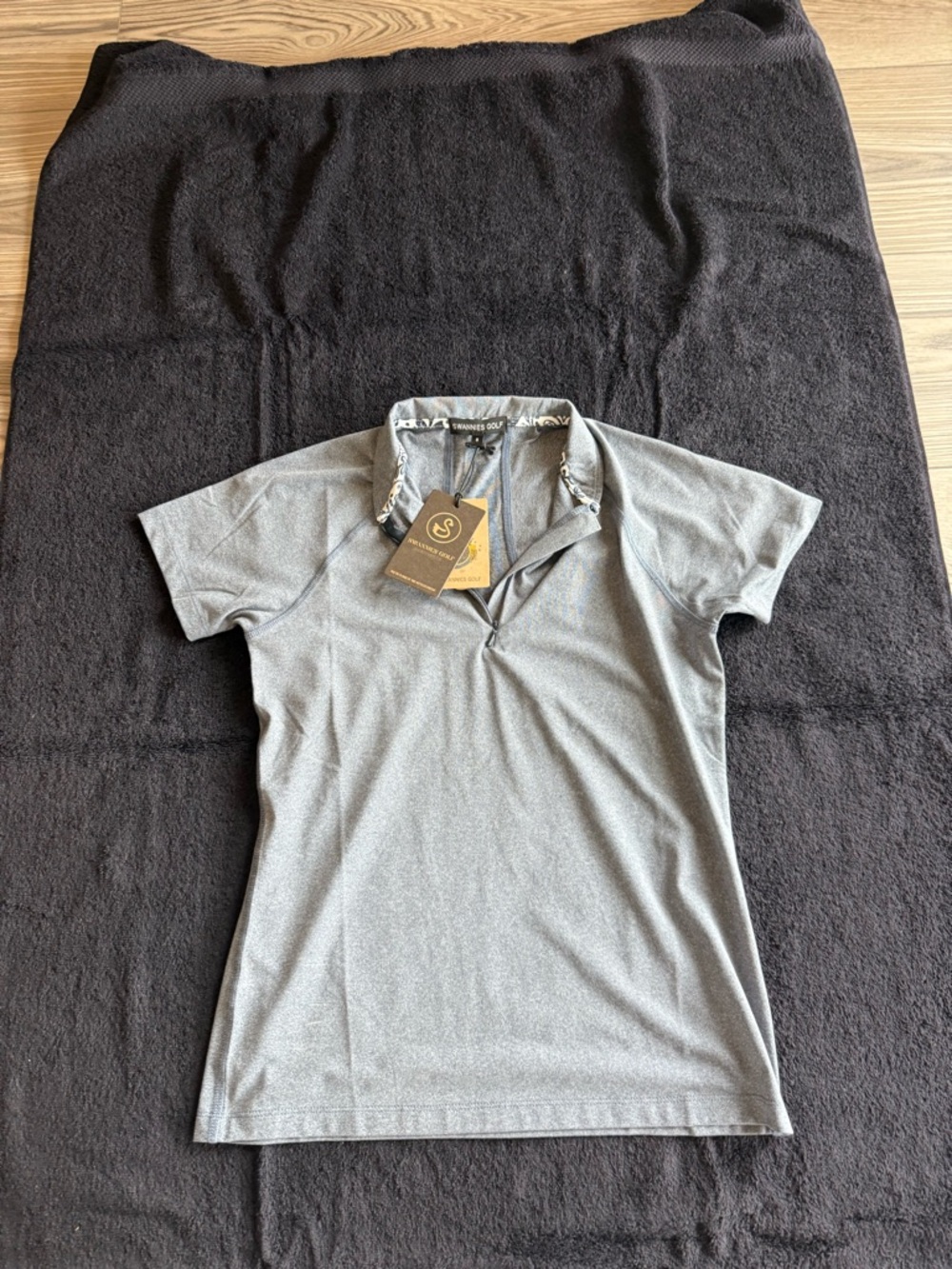 Womens Swannies Golf Blue Grey Polo Shirt